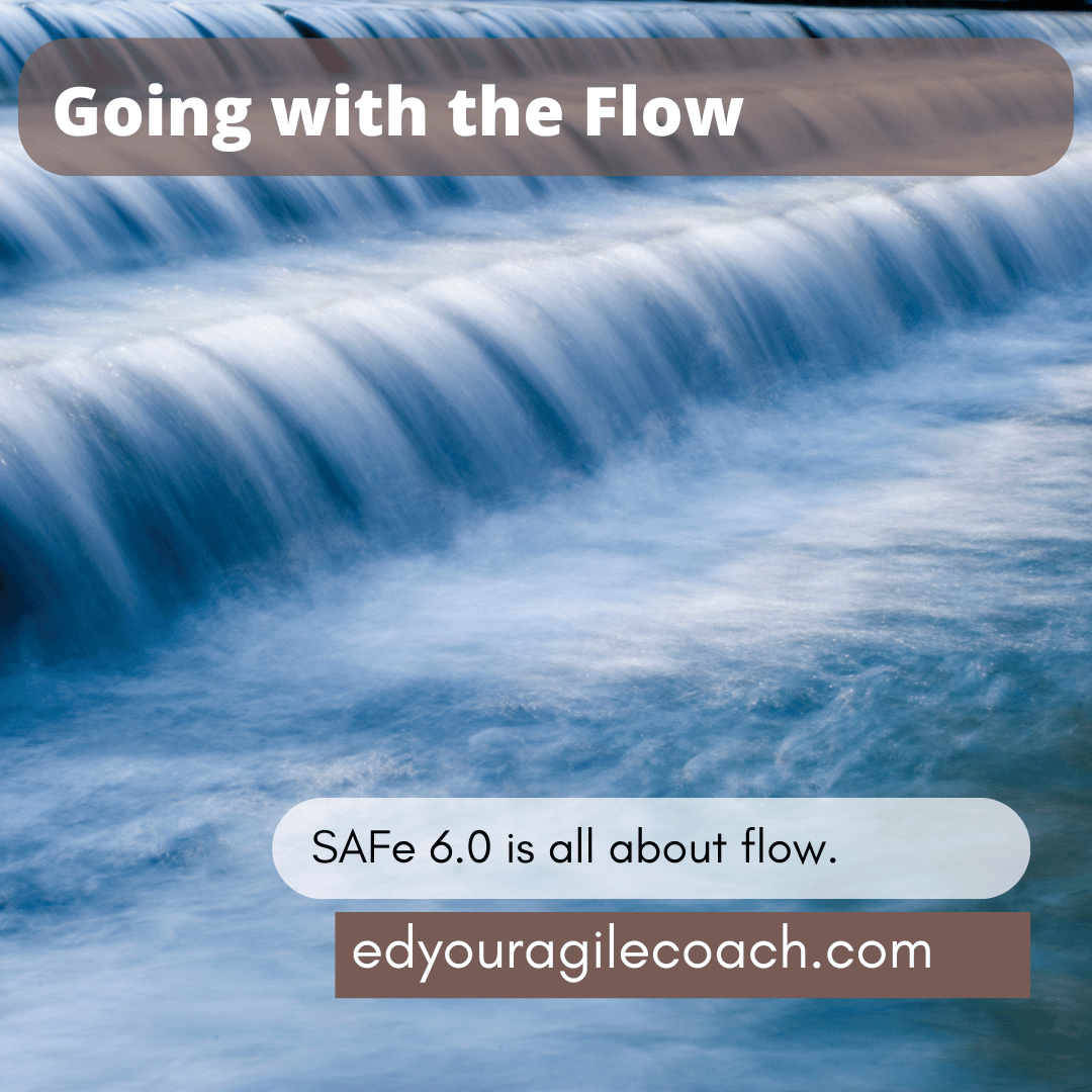 Water flowing over a dam.